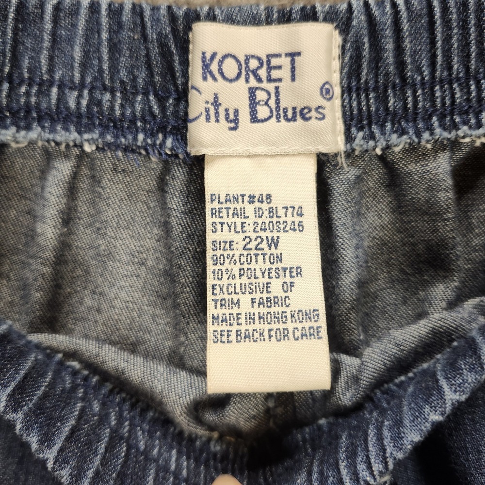 Koret City Blues VTG 2-Piece Set‎ Top & Pants Plus 22 W Blue Denim Patchwork - Picture 9 of 15